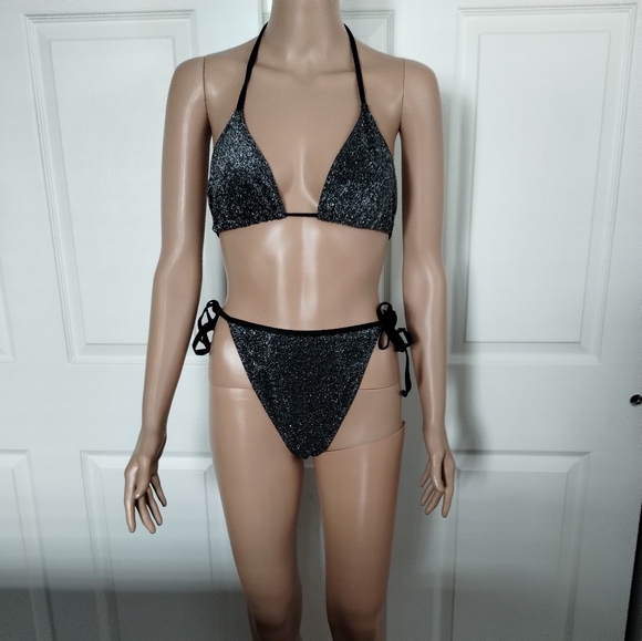 Nasty Gal Two Piece Shimmery Bikini 8 - Picture 1 of 7